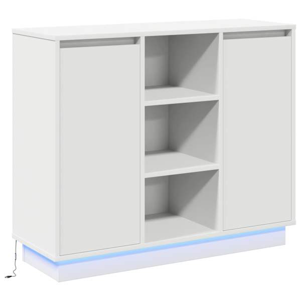 LED Kummuti Valge 90 × 32 × 75 cm Tehispuit