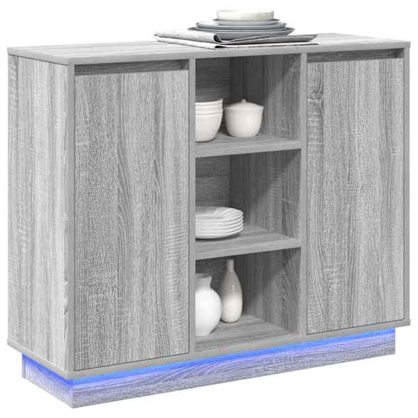 LED Kummuti Hall Sonoma 90 × 32 × 75 cm Tehispuit