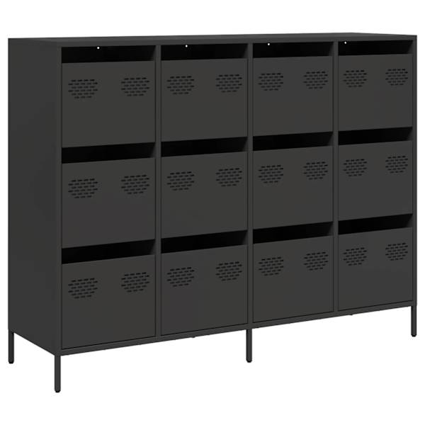 Puhvetkapp, must, 135 × 39 × 103,5 cm, külmvaltsitud teras