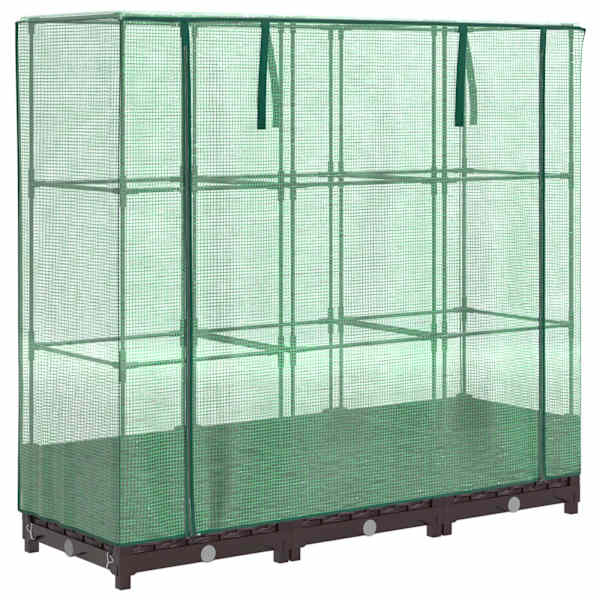 Taimekast kasvuhoonekattega 120 × 40 × 123 cm – pruun