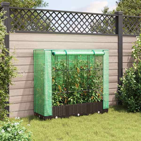 Taimekast kasvuhoonekattega 120 × 40 × 123 cm – pruun