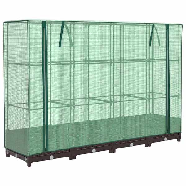 Taimekast kasvuhoonekattega 160 × 40 × 123 cm – pruun