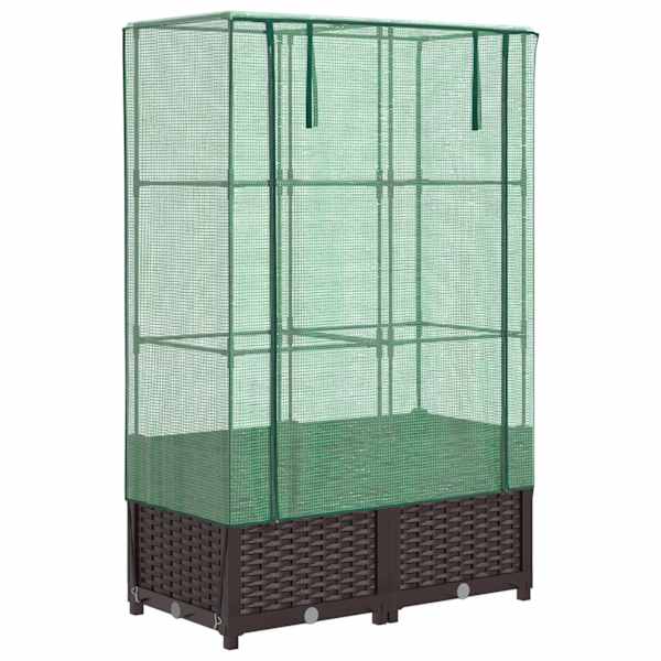 Taimekast kasvuhoonekattega 80 × 40 × 138 cm – pruun