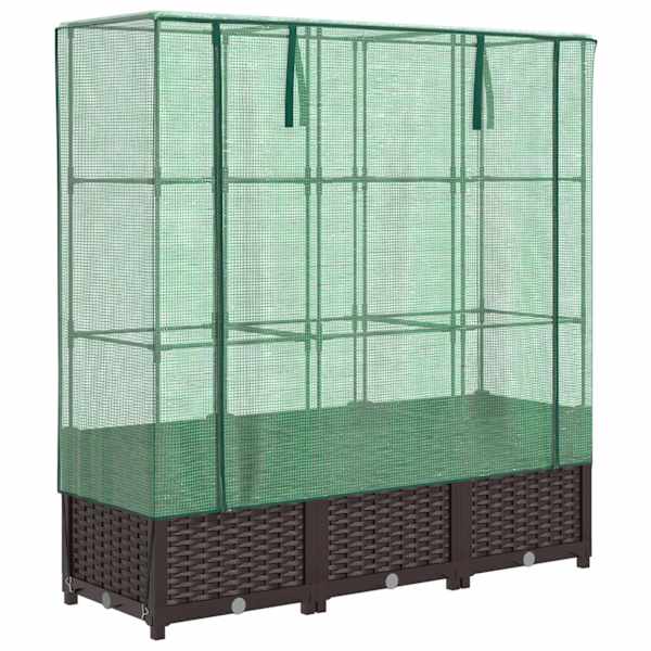 Taimekast kasvuhoonekattega 120 × 40 × 138 cm – pruun