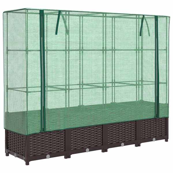 Taimekast kasvuhoonekattega 160 × 40 × 138 cm – pruun