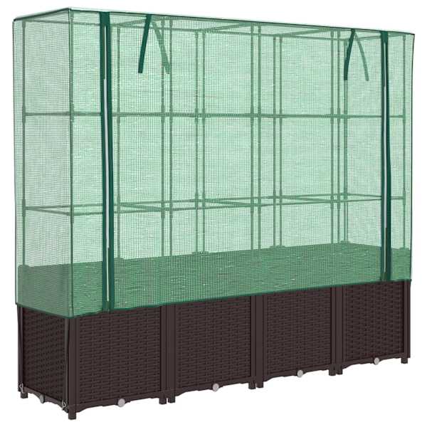 Taimekast kasvuhoonekattega 160 × 40 × 153 cm – pruun