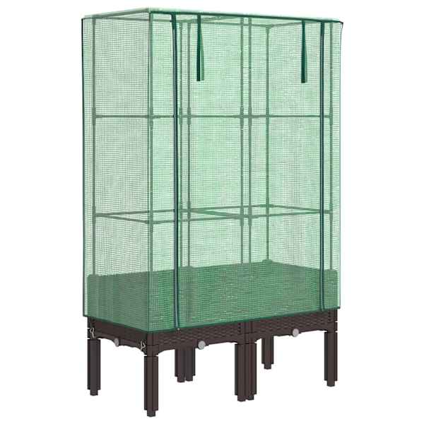 Taimekast kasvuhoonekattega 80 × 40 × 140 cm – pruun