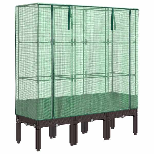 Taimekast kasvuhoonekattega 120 × 40 × 140 cm – pruun