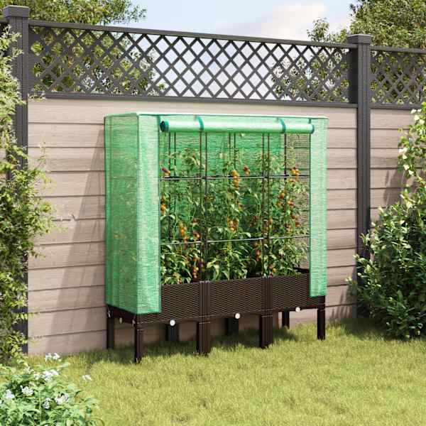 Taimekast kasvuhoonekattega 120 × 40 × 140 cm – pruun