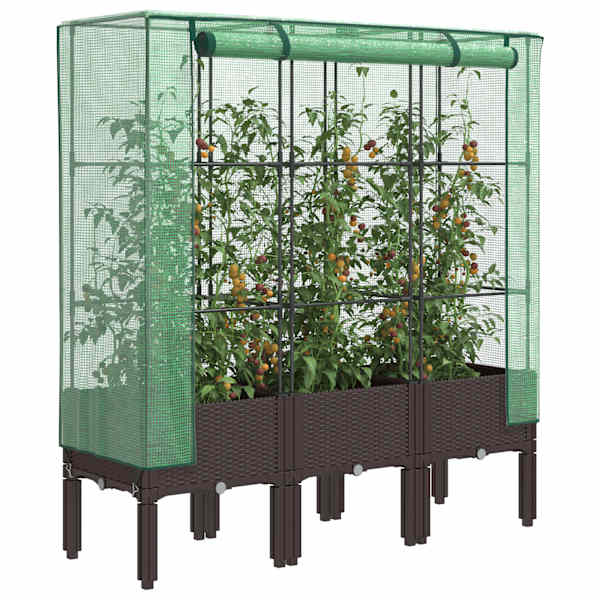 Taimekast kasvuhoonekattega 120 × 40 × 140 cm – pruun