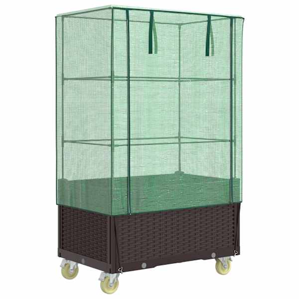 Taimekast kasvuhoonekattega 50 × 80 × 182 cm – pruun
