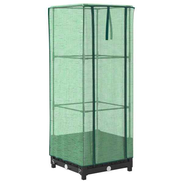 Taimekast kasvuhoonekattega 40 × 40 × 123 cm – must