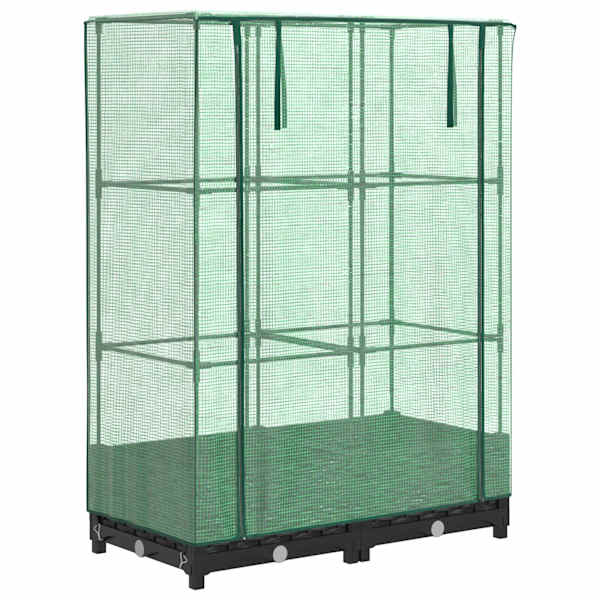 Taimekast kasvuhoonekattega 80 × 40 × 123 cm – must