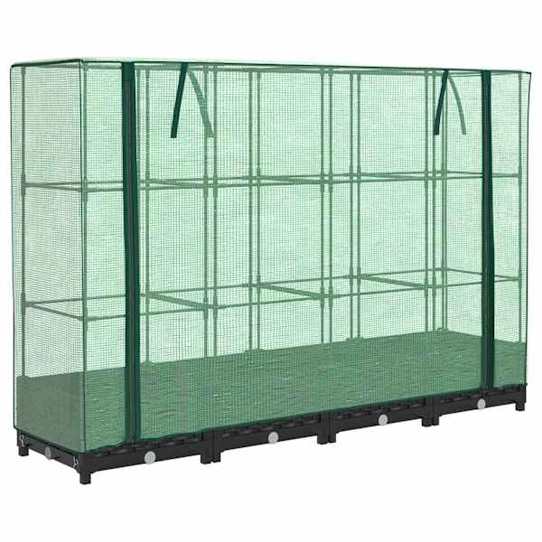 Taimekast kasvuhoonekattega 160 × 40 × 123 cm – must