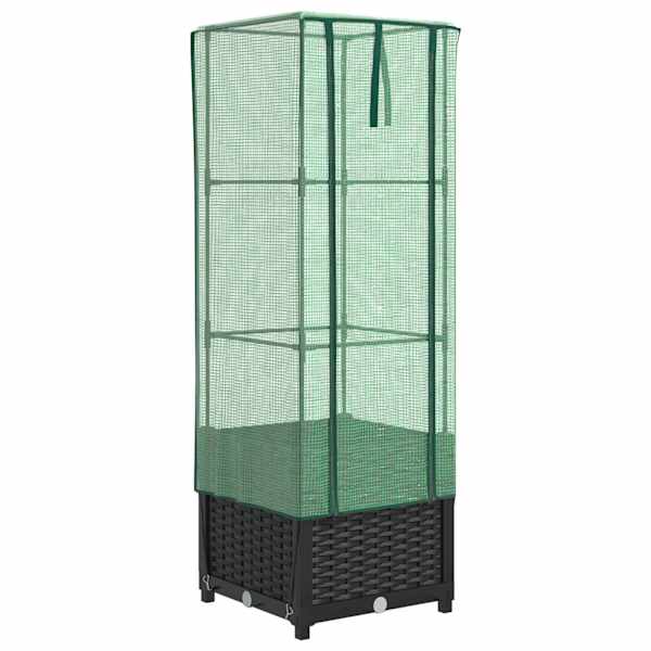 Taimekast kasvuhoonekattega 40 × 40 × 139 cm – must