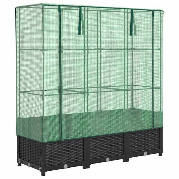 Taimekast kasvuhoonekattega 120 × 40 × 138 cm – must