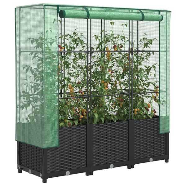 Taimekast kasvuhoonekattega 120 × 40 × 138 cm – must