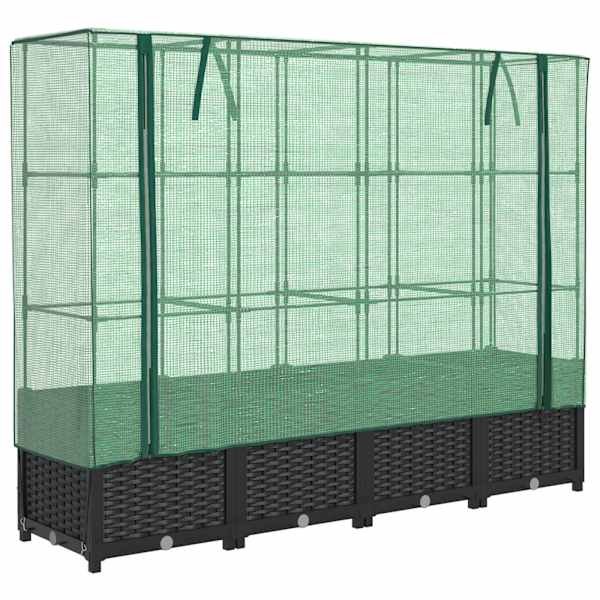 Taimekast kasvuhoonekattega 160 × 40 × 138 cm – must