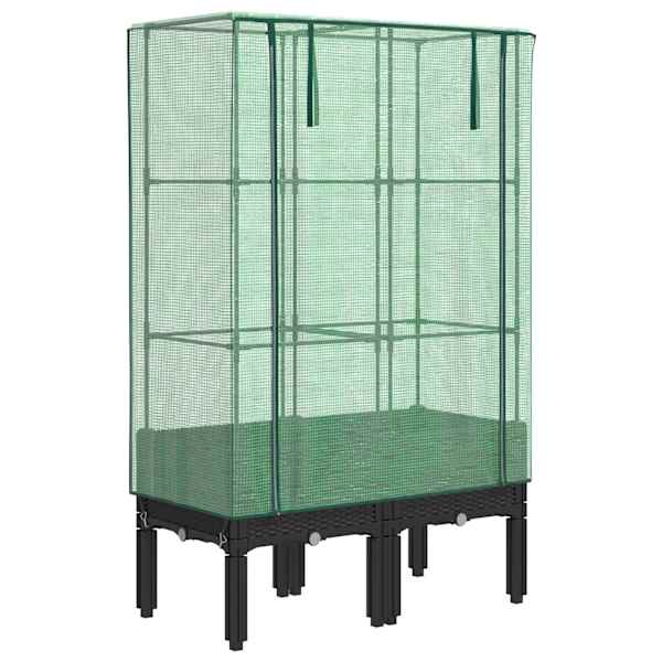 Taimekast kasvuhoonekattega 80 × 40 × 140 cm – must