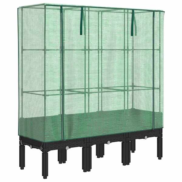 Taimekast kasvuhoonekattega 120 × 40 × 140 cm – must