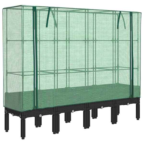 Taimekast kasvuhoonekattega 160 × 40 × 140 cm – must