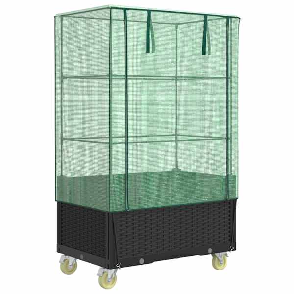 Taimekast kasvuhoonekattega 50 × 80 × 182 cm – must