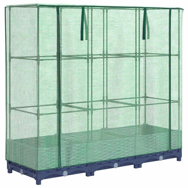 Taimekast kasvuhoonekattega 120 × 40 × 123 cm – sinakashall
