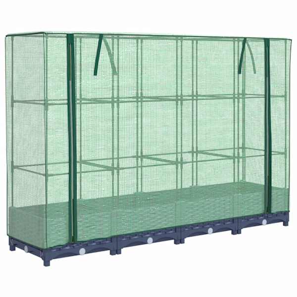Taimekast kasvuhoonekattega 160 × 40 × 123 cm – sinakashall