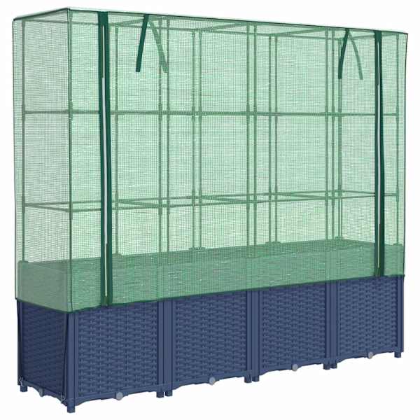 Taimekast kasvuhoonekattega 160 × 40 × 153 cm – sinakashall