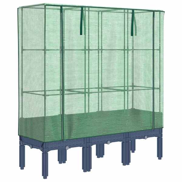 Taimekast kasvuhoonekattega 120 × 40 × 140 cm – sinakashall