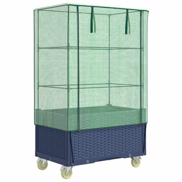 Taimekast kasvuhoonekattega 50 × 80 × 182 cm – sinakashall