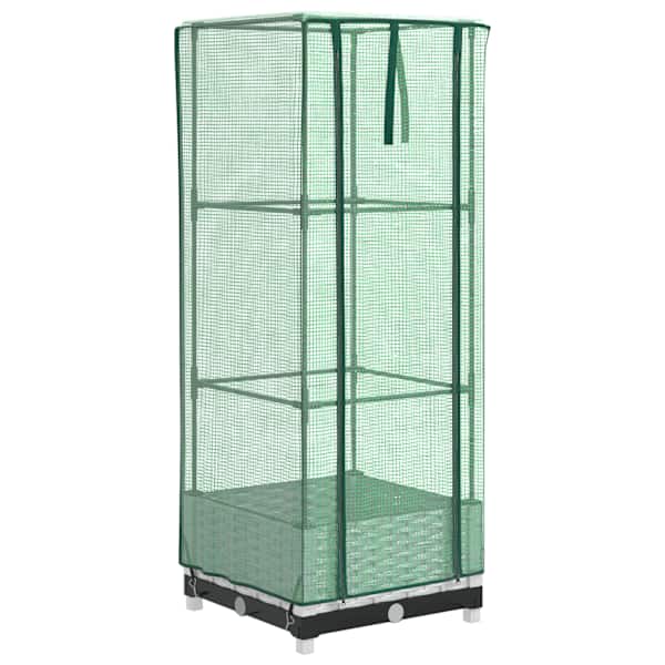 Taimekast kasvuhoonekattega 40 × 40 × 123 cm – valge