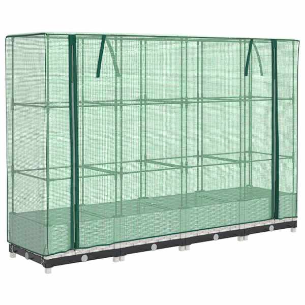 Taimekast kasvuhoonekattega 160 × 40 × 123 cm – valge