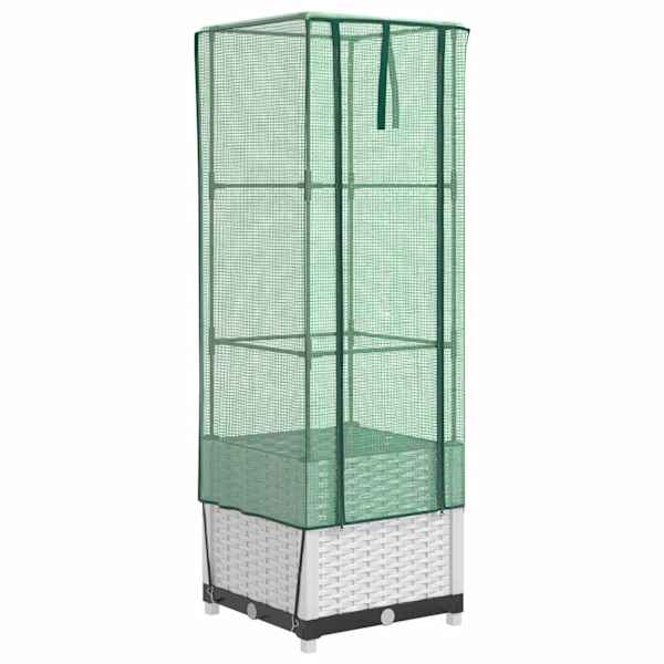 Taimekast kasvuhoonekattega 40 × 40 × 139 cm – valge
