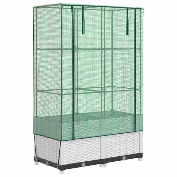 Taimekast kasvuhoonekattega 80 × 40 × 138 cm – valge