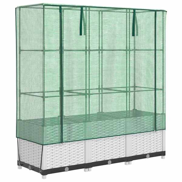 Taimekast kasvuhoonekattega 120 × 40 × 138 cm – valge