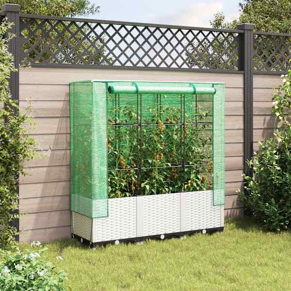 Taimekast kasvuhoonekattega 120 × 40 × 138 cm – valge