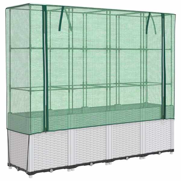 Taimekast kasvuhoonekattega 160 × 40 × 153 cm – valge