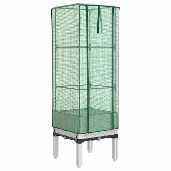 Taimekast kasvuhoonekattega 40 × 40 × 140 cm – valge