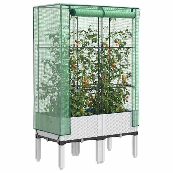 Taimekast kasvuhoonekattega 80 × 40 × 140 cm – valge