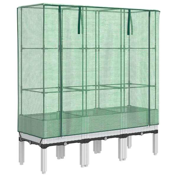 Taimekast kasvuhoonekattega 120 × 40 × 140 cm – valge