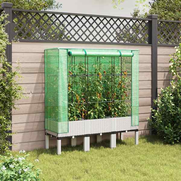 Taimekast kasvuhoonekattega 120 × 40 × 140 cm – valge