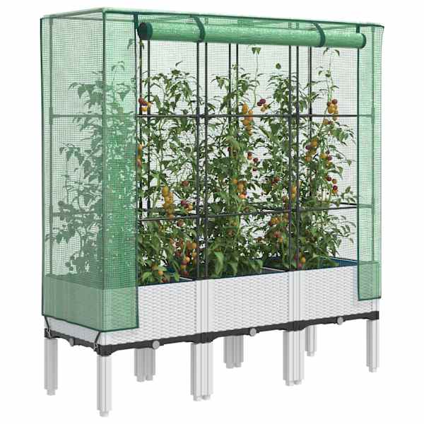 Taimekast kasvuhoonekattega 120 × 40 × 140 cm – valge