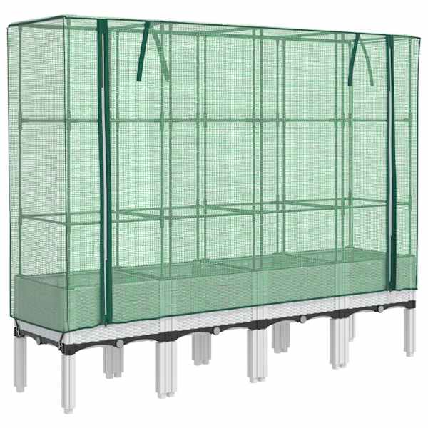 Taimekast kasvuhoonekattega 160 × 40 × 140 cm – valge