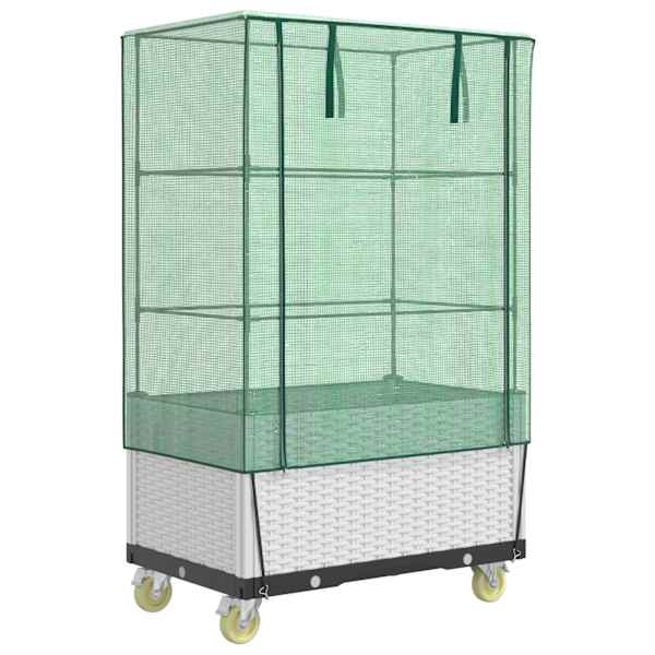 Taimekast kasvuhoonekattega 50 × 80 × 182 cm – valge