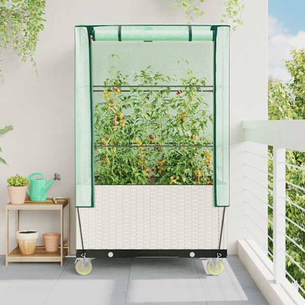 Taimekast kasvuhoonekattega 50 × 80 × 182 cm – valge