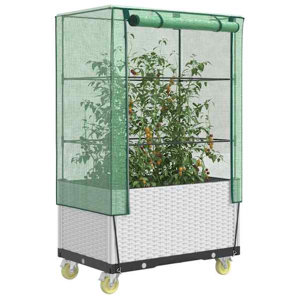 Taimekast kasvuhoonekattega 50 × 80 × 182 cm – valge