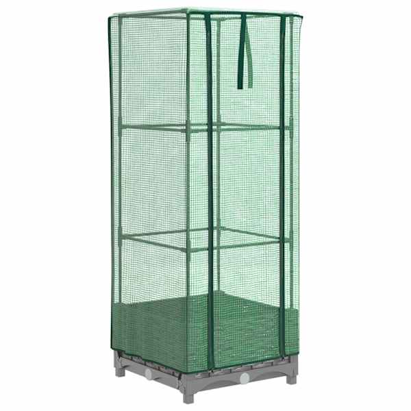 Taimekast kasvuhoonekattega 40 × 40 × 123 cm – helehall