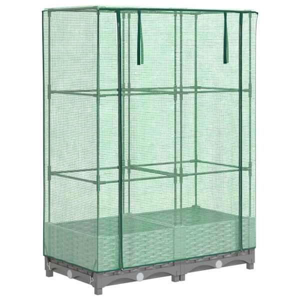 Taimekast kasvuhoonekattega 80 × 40 × 123 cm – helehall
