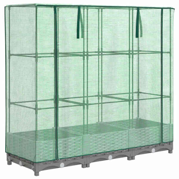 Taimekast kasvuhoonekattega 120 × 40 × 123 cm – helehall